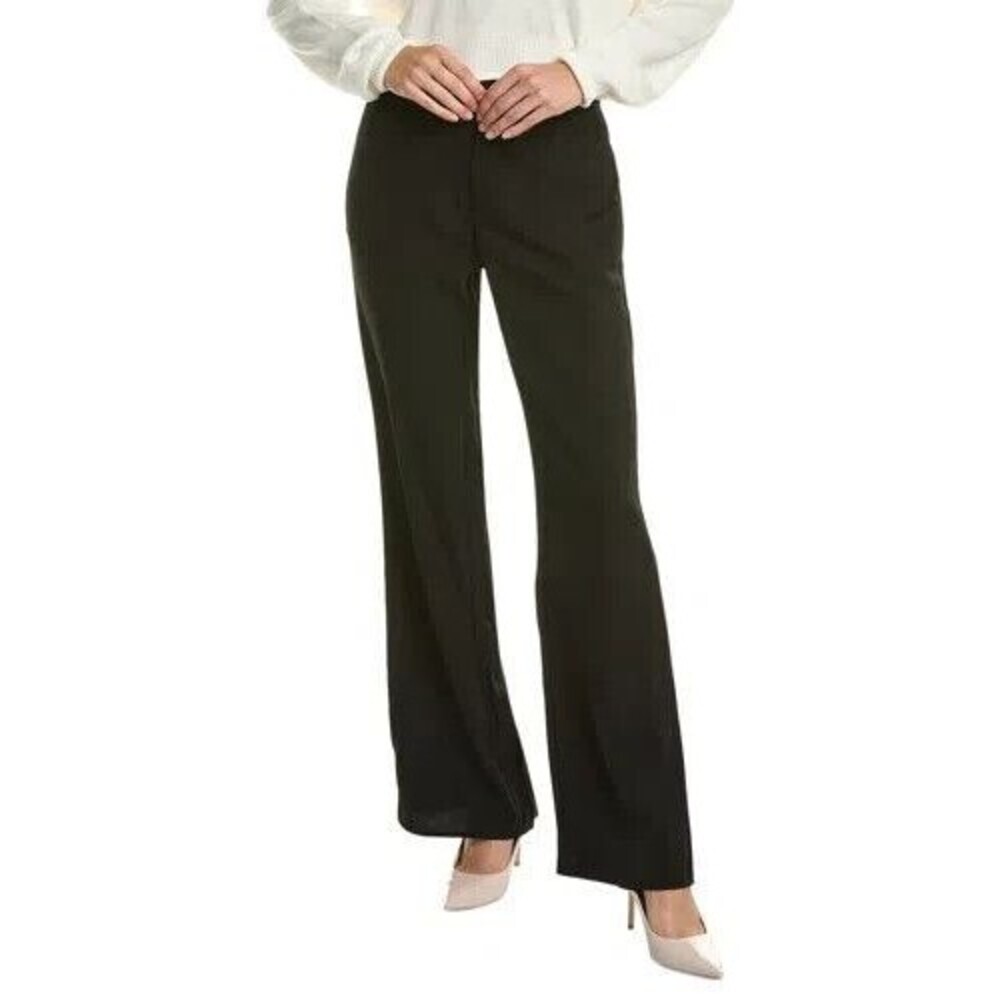 AREA STARS Noa Flare Dress Pant S Mid Rise Black Elastic Back Office NWT B59